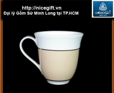 Gốm sứ Minh Long - Ca sọc 0.4L Came Cafe sữa