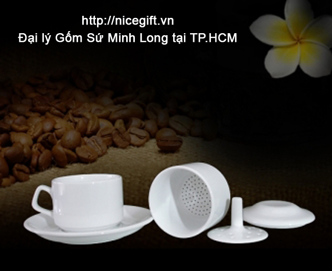 Bộ lọc cà phê trắng - Gốm sứ Minh Long
